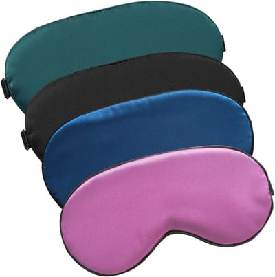 4 Stukken Nachtmasker - Slaap - Ultra Zacht - Zijde - Oogmasker - Oogbescherming - Reizen - Powernap - Anti-Licht