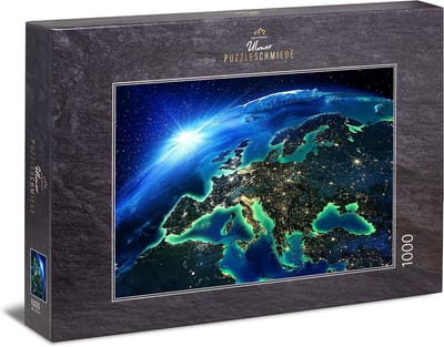 Legpuzzel Europa - Puzzel 1000 stukjes - Ontspanning thuis - Nachtelijk aanzicht - 68 x 68 cm - Zwart