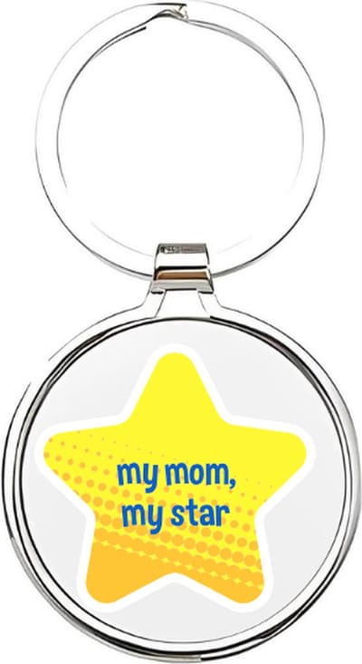 Akyol - My mom, my star Sleutelhanger - mama - Moeders - Moeder sleutelhanger - mama sleutelhanger - Sleutelhanger mam - Familie sleutelhanger - moederdag cadeautje - Mama cadeau - mom - stiefmoeder - schoonmoeder - mothersday - 4 x 7,5 CM