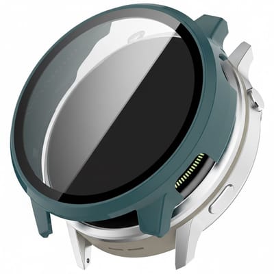Watch case screenprotector - geschikt voor Garmin Venu 4 45mm - hoesje - gehard glas - volledige bescherming - groen