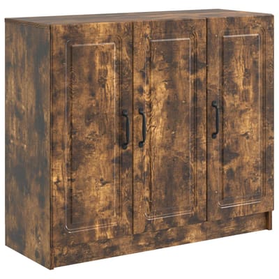 vidaXL - Dressoir - Gerookt - eiken - 89 - x - 34,5 - x - 77 - cm - Bewerkt - hout