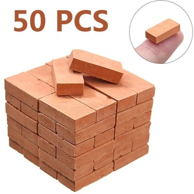 50-150 stuks 1:16 Echte Mini Bakstenen Model, Miniatuur Figuur Landschapsaccessoires, DIY Nep Bakstenen Speelgoed Voor Feeëntuin Bouw