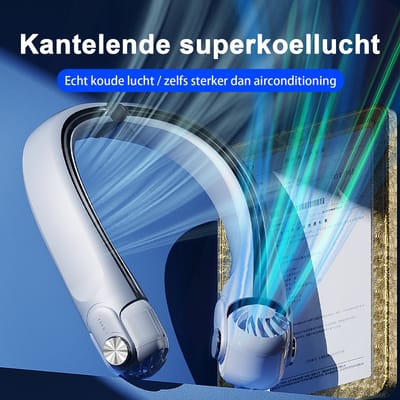NekVentilator Draagbare - Mini Ventilator met koeling- USB Oplaadbaar 3 standen - Handsfree Nek Ventilator ideaal Voor Buitensport woon-werkverkeer en Dagelijks Gebruik