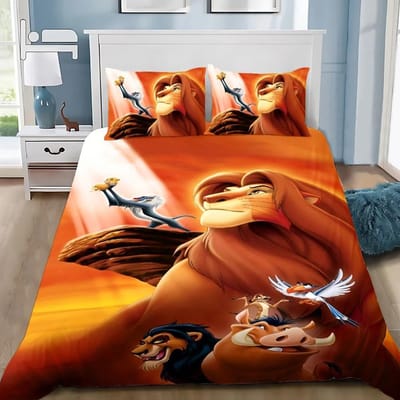 Dekbedovertrek Kussensloop Beddengoed Set Simba Leeuwenkoning Volwassene Jongen Meisje Slaapkamer Decoratie Kinder Cadeau Enkele Dubbele Maat 150*200cm 3pcs