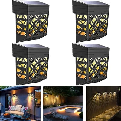Decoratieve Solarlampen Wandlampen Voor Buiten - 4 Stuks Waterdicht IP54 Warmwit Tuinverlichting