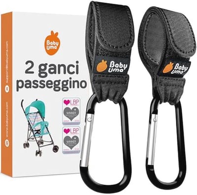 Kinderwagen Haken - Driemaal Bekroond Multifunctionele Haak voor Boodschappentassen en Handtassen - Zwart, 2 Stuks