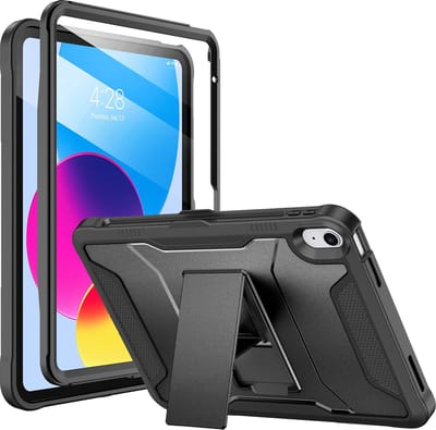 Hoes met Screenprotector - Geschikt voor iPad 11 (A16) en iPad 10 - 2025 en 2022 - 10.9 Inch - Fonu Cover met Pencil Houder - Zwart