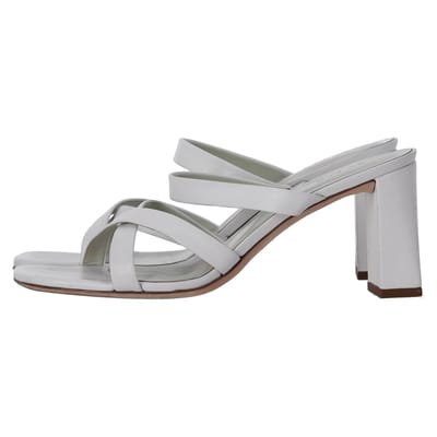 By Far Cross-Strap Slip-On Hakken in Witte Leer