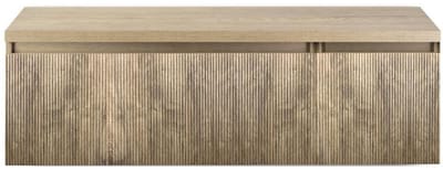 Frozen 3D Badmeubelset 140 cm - Greeplijst in Kleur - Wastafel Onderkast met Bovenblad French Oak