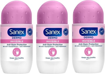 Sanex - Deodorant - Roller - pH Balance Dermo - Invisible - 50ml x 3