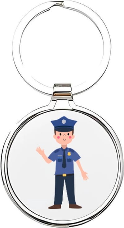 Akyol - politieagent Sleutelhanger - Politie - de beste politieagent - politie - hulpdienst - politiemacht - politieagente - agent - agente - politieauto - gevangenis - 112 - cadeau voor de beste politieagent - medewerker van de politie - 4 x 7,5 CM