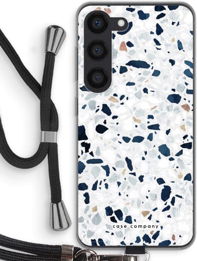 Case Company® - Hoesje met koord geschikt voor Samsung Galaxy S23 hoesje met Koord - Terrazzo N°1 - Telefoonhoesje met Zwart Koord - Bescherming aan alle Kanten en Over de Schermrand