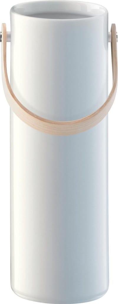L.S.A. Circle Vaas - Incl. Handvat - Porselein - Ø 10,5 x 33 cm - Wit