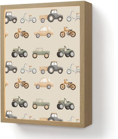 Nachtlampje 30x40 cm - Kinder lamp - Retro - voertuigen - patroon - Tafellamp kinderkamer draadloos - Slaapkamer lampje - Bedlamp kinderen - Kinderlampje - Wandlamp babykamer - Nachtlampjes