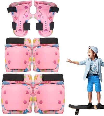 Kniebeschermers Set - Beschermers Kinderen - Sporten Beschermen - Verstelbare Riemen - Set van 3 - Roze