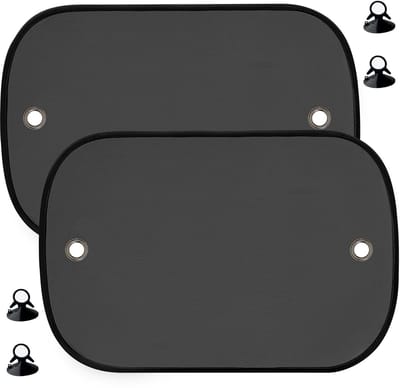 Dailygoods- Zonneschermen Auto Baby - UV-Bescherming - 2 Stuks - 50 x 30 cm - Antislip Zuignappen - Hoogwaardig Nylon Gaas - Auto Zonwering