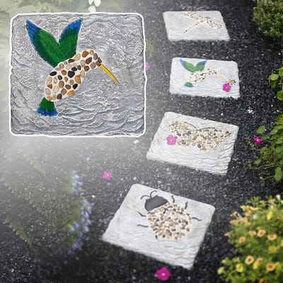 Stapstenen Tuin - Sierstenen Pad - Decoratief Pad - Handgesneden Steen - 31 cm Lengte - Naturel