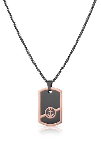 Daniel Klein DKJ.4.4028-4 - Ketting - Mannen - Heren - Staal - Hanger - Zwart - Rosékleurig