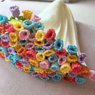 Gehaakt Boeket - Bloemendeken Plaid - Woondecoratie - Transformeerbaar Ontwerp - Afmeting Afgewerkt - A2