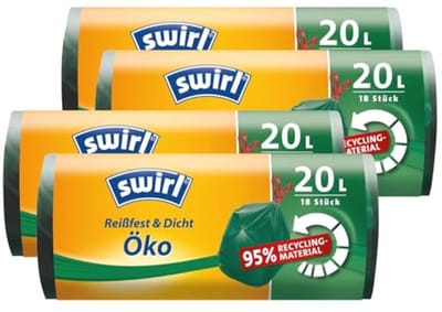 Eco Vuilniszakken 20 liter met Trekkoord - 18 Stuks/Rol