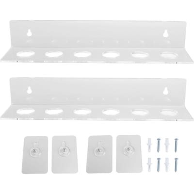 2PCS Petit Support d'Exposition pour Boules Acrylique Transparent Étagère Flottante Murale Support 12 Boules pour white