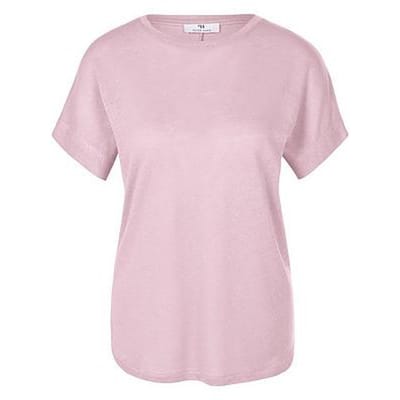 Shirt ronde hals en verbrede schouders Van Peter Hahn roze