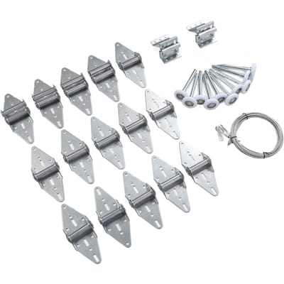 16 18x7 Kit de Quincaillerie pour Porte de Garage Charnière de Porte de Garage Rouleau en Nylon Supports Supérieurs Avec Câble de 2650mm white