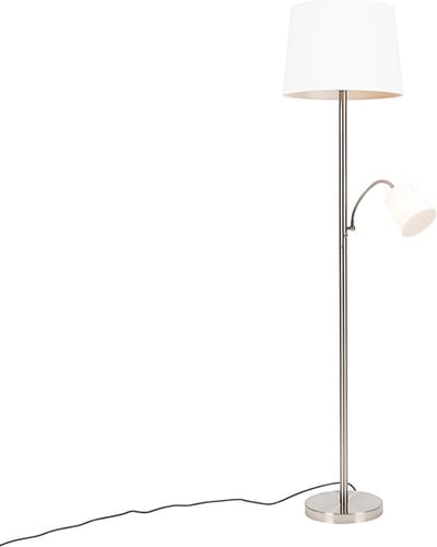 QAZQA Retro Vloerlamp met flexarm - 1 lichts - H 1580 mm - Staal
