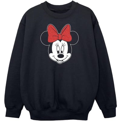 Disney Meisjes Minnie Mouse Hoofd Sweatshirt (Zwart)