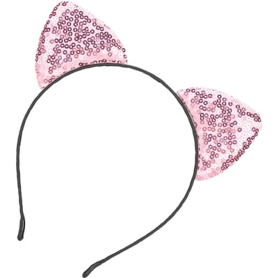 Omkeerbare Pailletten Kattenoren Haarband Glanzende Kattenoor Haarhoepels Dames Kitty HaaraccessoiresRoze