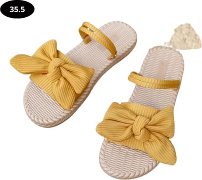 Livano Slippers Dames - Teenslippers - Flip Flops - Comfortabel - Zomer - Geel - 35.5