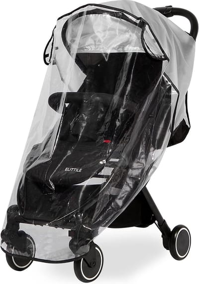 1 stuks Universele regenhoes voor kinderwagen – Wind- en regenbestendig – Bescherming tegen zon, stof en sneeuw, 95x56x43 cm, zwart