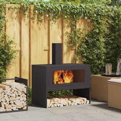 vidaXL - Vuurkorf - Zwart - 80 - x - 50 - x - 96 - cm - Koudgewalst - staal