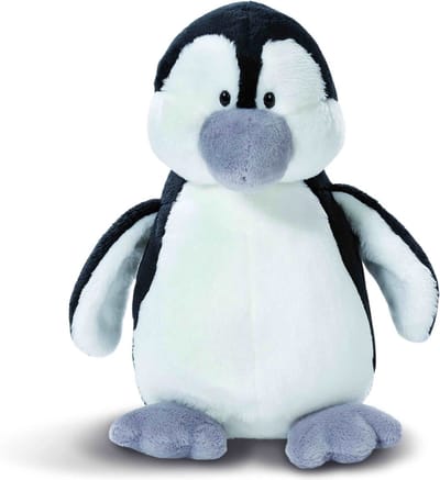 Nici pinguin pluche knuffel - zwart/grijs - 20 cm
