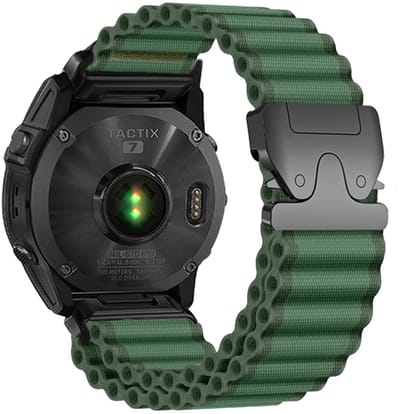 Strap-it Nylon bandje 'Outdoor' geschikt voor Garmin Fenix 9 (Pro) 51mm / Fenix 8 (Pro) 51mm / Garmin Fenix 7x (Pro - Sapphire Solar) / Fenix 6x (Pro - Sapphire) / Fenix 5x (Plus) / Fenix 3 / Epix Pro (Gen 2 - 51mm) / Enduro 1-2-3 - Groen
