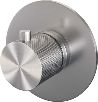 Brauer Brushed Carving losse inbouwthermostaat met in- en afbouwdelen RVS geborsteld PVD