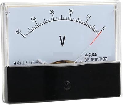 Analoge Voltmeter - Spanningsmeter Paneel - Stroom Meten - Klasse 1.5 Nauwkeurig - 100x80mm - Wit