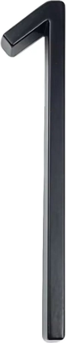 Scoby - Huisnummer - Nummer 1 - Zwevend huisnummer - Zink - 125mm - Modern Zwart - House Number 1 - Een