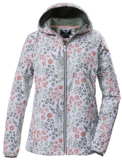 Killtec - Jas 44009 wit/groen/roze print softshell zomer - maat 42