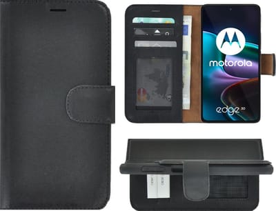 MoDo hoesje Geschikt voor Motorola Edge 30 - Leer Book Case - Zwart