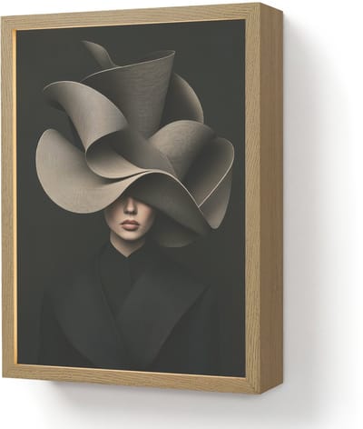 Wandlamp 30x40 cm - Oplaadbaar - Zwarte - Hoed - Vrouw - Wandlampen binnen woonkamer - Slaapkamer lamp - Decoratieve nachtlamp - Vloerlamp draadloos