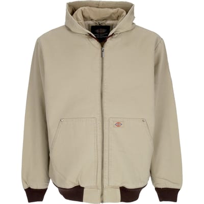 Duck-canvas herenjack met capuchon Desert Sand