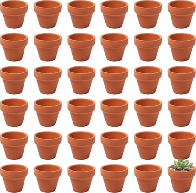 Terracotta Mini Plant Pot 4.5 cm - 30 Stuks - Met Drainagegat - Ideaal voor Cactussen en Vetplanten - SnelShoppen