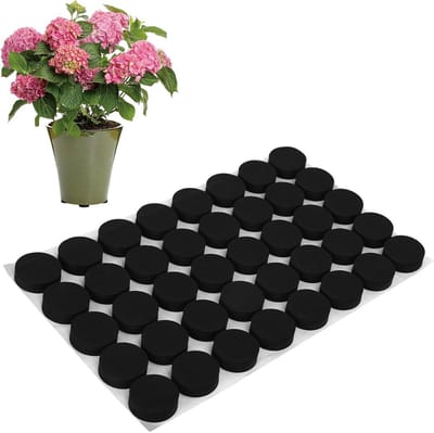 SnelShoppen - Onzichtbare Bloempot Poten - 40 Stuks Zelfklevende Antislip Rubber Voetjes voor Middelgrote en Grote Plantenbakken - Zwart voor Binnen e