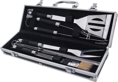Grillbestek-Set Edelstaal in Koffer 9 delig - BBQ Gereedschap - Grillbestekset - Barbecue - Grillaccessoires - Barbecue-Accessoires
