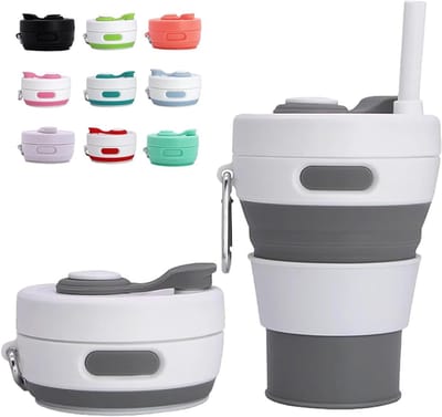 Draagbare Vouwbare Reismok met Compact Ontwerp voor Koffie en Thee onderweg, Grijs