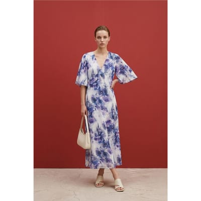 Abstracte Print Midi Jurk