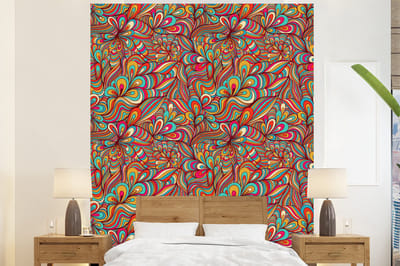 Behang - Fotobehang Design - Jaren 70 - Fantasy - Kleur - Breedte 225 cm x hoogte 280 cm