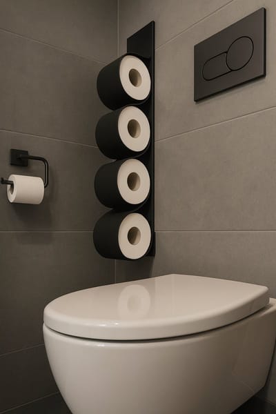 Cohoso® Toiletrolhouder Muur – Reserve WC Rolhouder – Zonder Boren – Luxe Design – Zwart