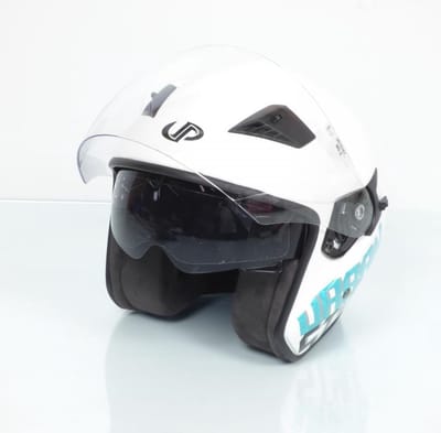 Casque jet UP pour Homme / Femme UP Taille S Suburban White Shiny blue / 55-56cm Neuf